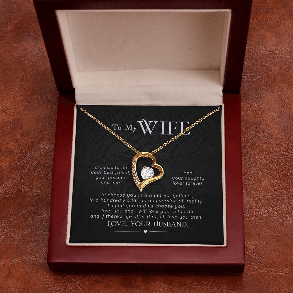 To My Wife Necklace Pendant Gift From Husband I'll Love You Then With Message Card and Gift Box. Valentine's Day Gift For Wife Future Wife Forever Love Necklace