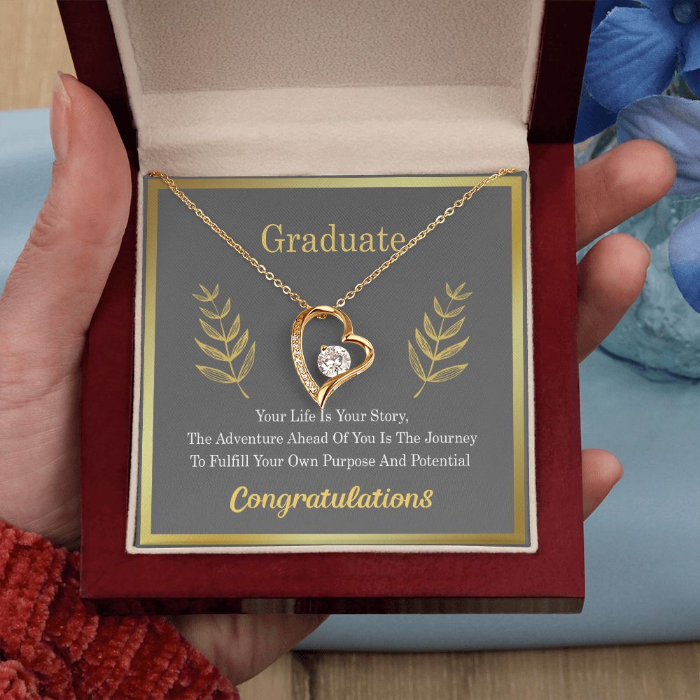 Graduation Gift For Daughter, University Graduate Gift, Graduation Gift For Her Congrats Graduation Pendants Gift For Daughter, Granddaughter, Niece, Sister Forever Love Necklace