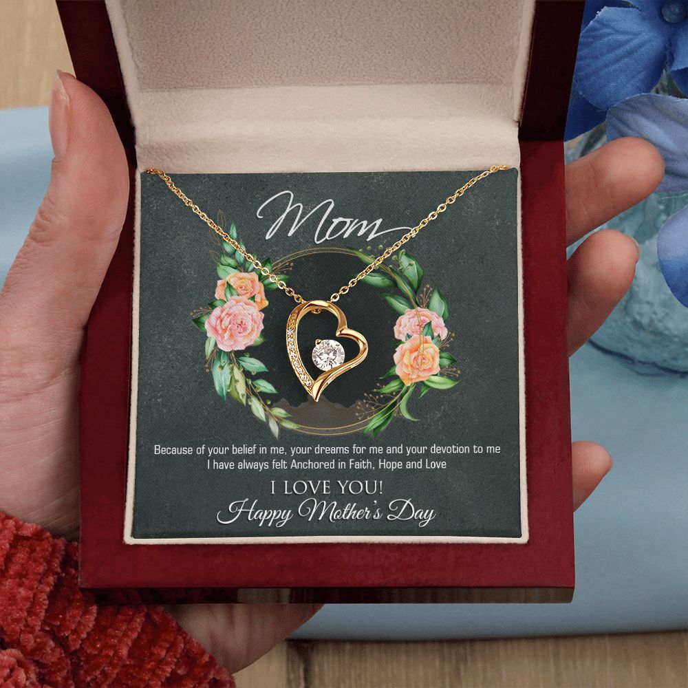To My Mom Flower Necklace Pendant Gift From Daughter Your Belief In Me With Message Card Gift For Mom Forever Love Necklace