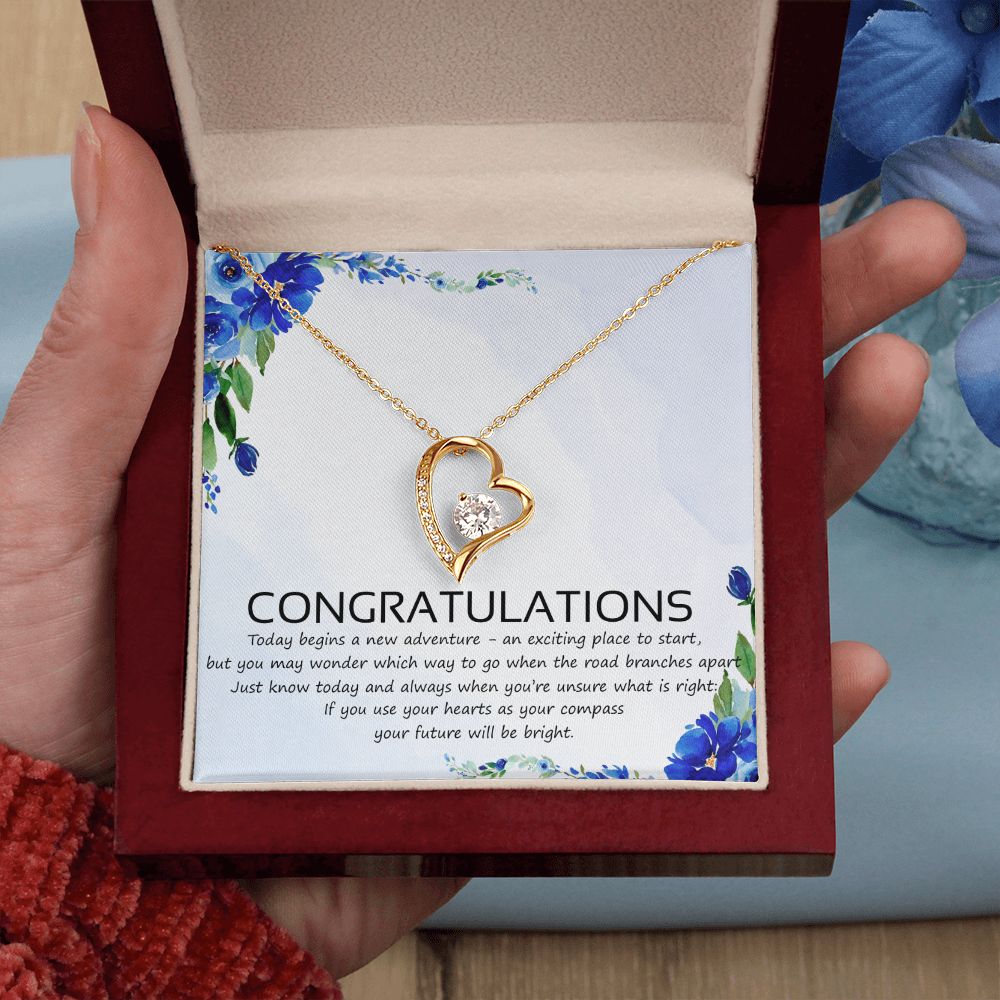 Graduation Compass Necklace - Perfect gift to say congratulations to high school Congrats Graduation Pendants Gift For Daughter, Granddaughter, Niece, Sister Forever Love Necklace