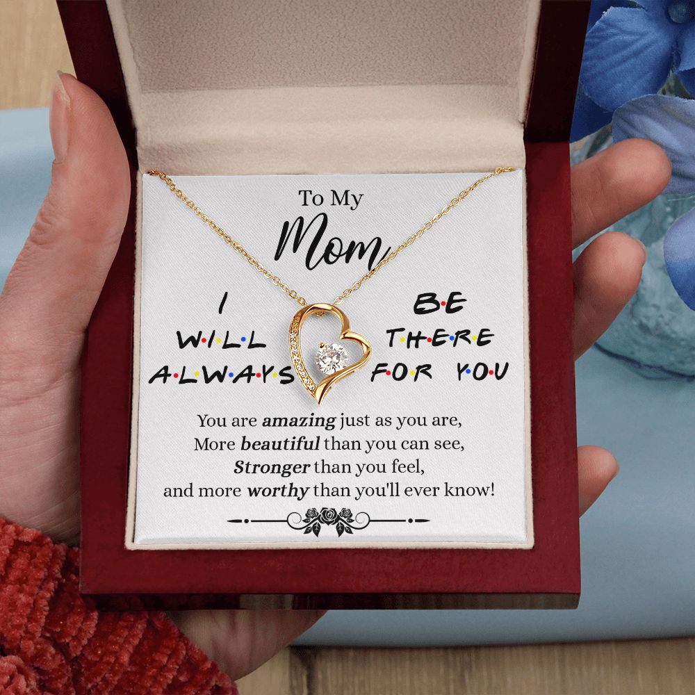Mother Daughter Necklace Gifts For Mom Birthday Christmas Mothers Day Present To My Mom Jewelry Pendant Message Card Gift Box Forever Love Necklace