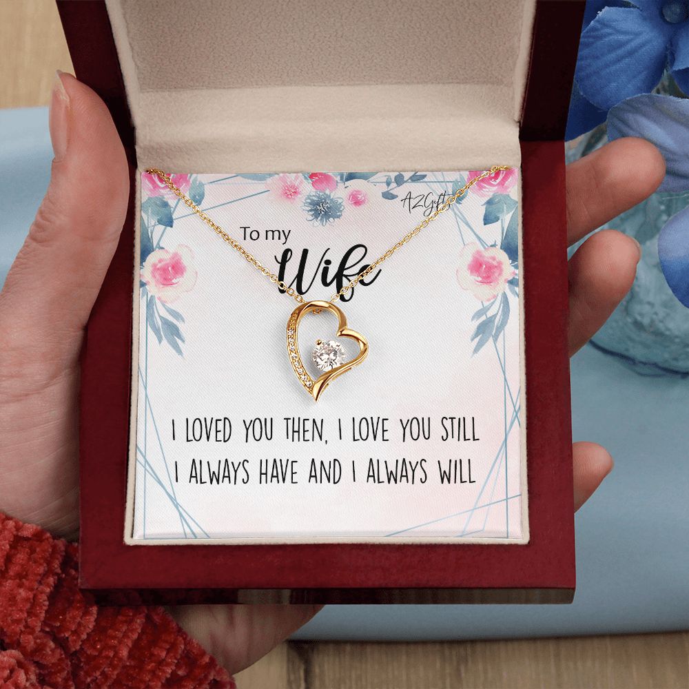 To My Wife Necklace from Husband, Personalized Necklace for Women, Luxury Necklace for Wife from Man Men, Wedding Anniversary Present For Wife, Beautiful Wife Jewelry Christmas Birthday Gifts For Wife2 Forever Love Necklace