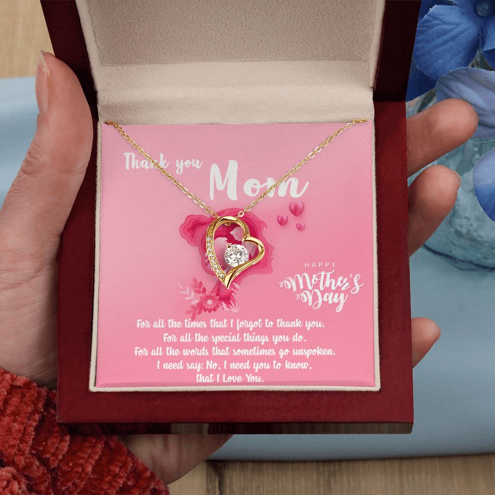 Mom Necklace Gifts for Mom from Daughter to Mom Gifts for Mothers Day from Daughter, To My Mom Necklace from Daughter to Mom Birthday Gifts Necklace with Message Card and Gift Box5 Forever Love Necklace