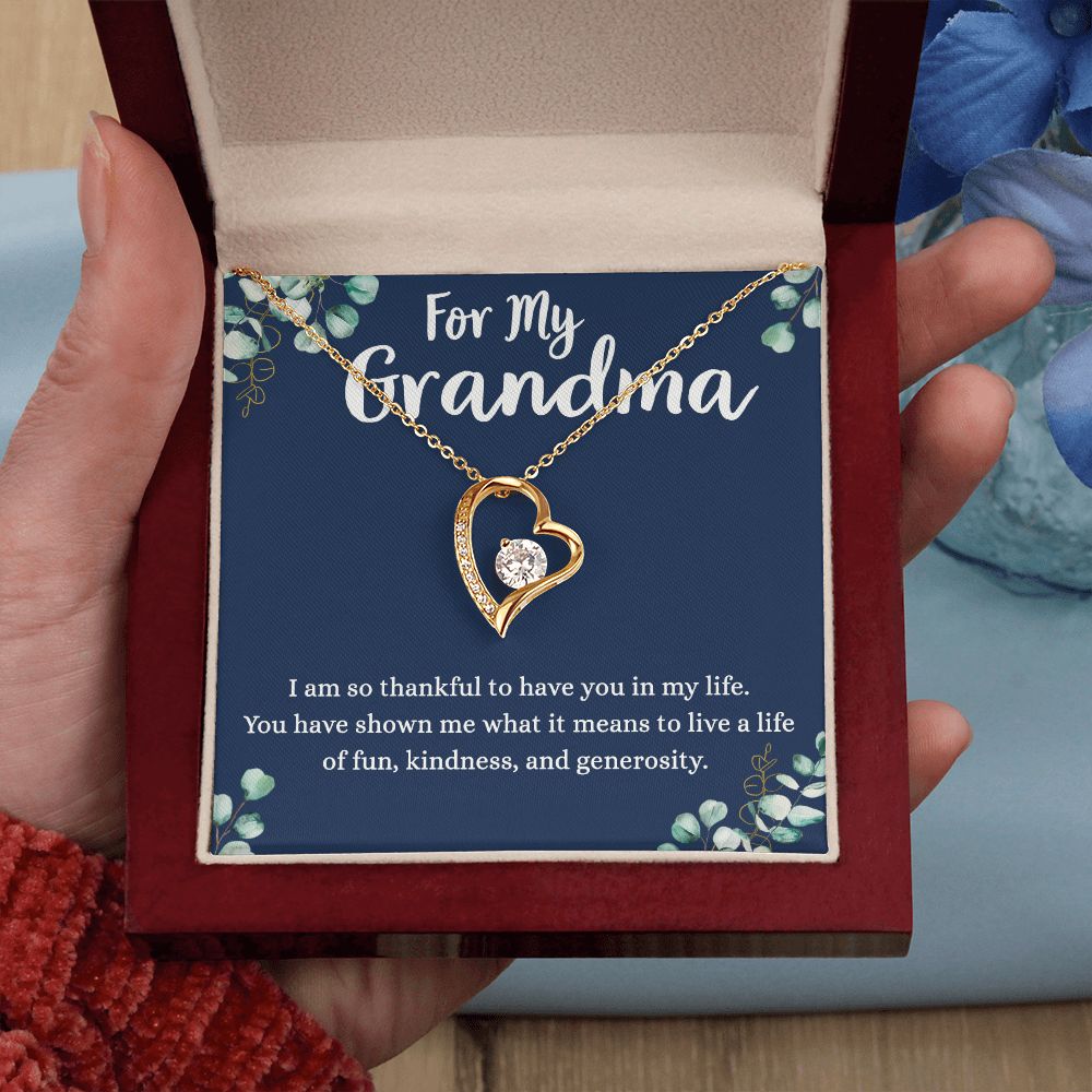 To My Grandma Necklace, Gift for Grandmother Necklace, Mothers Day Gift For Grandma Nana, Grandma Jewelry From Grandchildren GrandKids , Jewelry Box Gift For Grandma Grandmother4 Forever Love Necklace