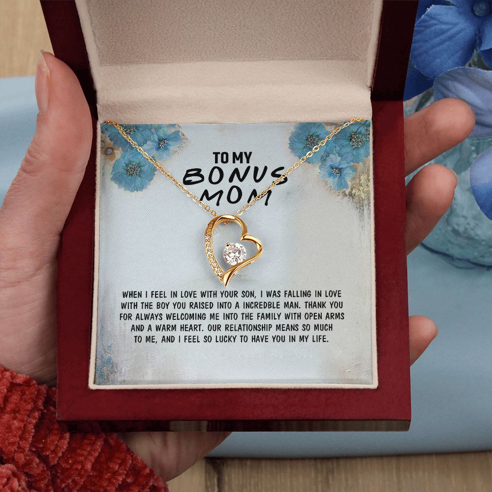 Mother Daughter Necklace as Daughter Gift from Mom, Mom Necklace as Christmas Gift for Mom from Son, Birthday Gift for Mother in Law Necklace, Bonus Mom Gifts for Step Mom Necklace4 Forever Love Necklace