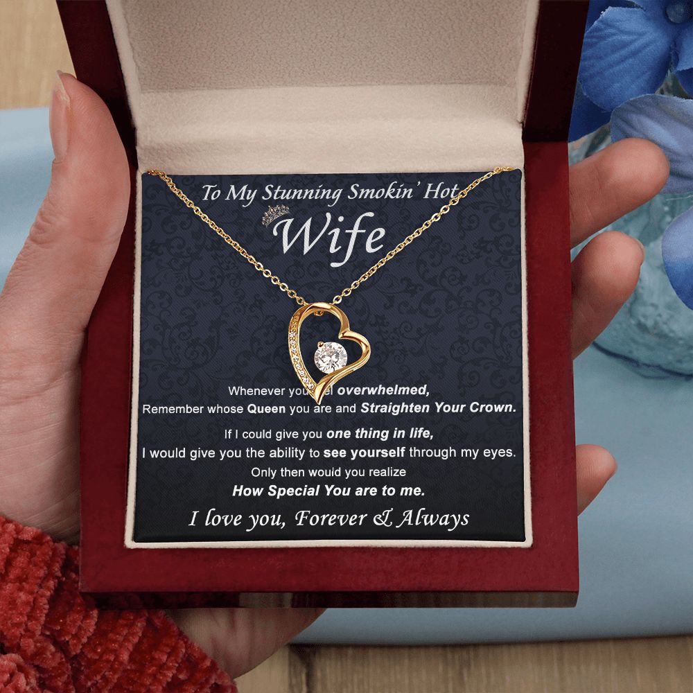 To My Wife Necklace from Husband, Personalized Necklace for Women, Luxury Necklace for Wife from Man Men, Wedding Anniversary Present For Wife, Beautiful Wife Jewelry Christmas Birthday Gift For Wife21 Forever Love Necklace