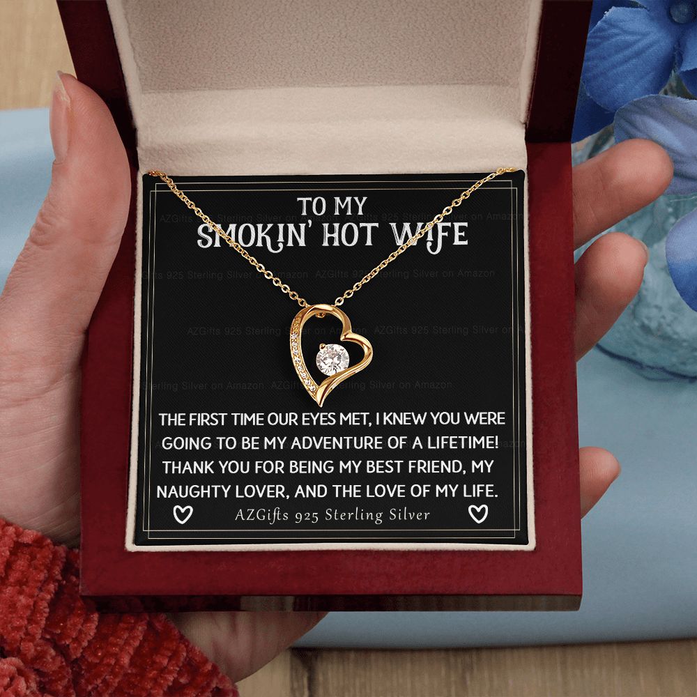 To My Smokin' Hot Wife Necklace from Husband Jewelry With Box Gift for Wife Pendant Jewelry Birthday Gift For Women From Men Romantic Gift For Wife Jewelry for Women 301 Forever Love Necklace
