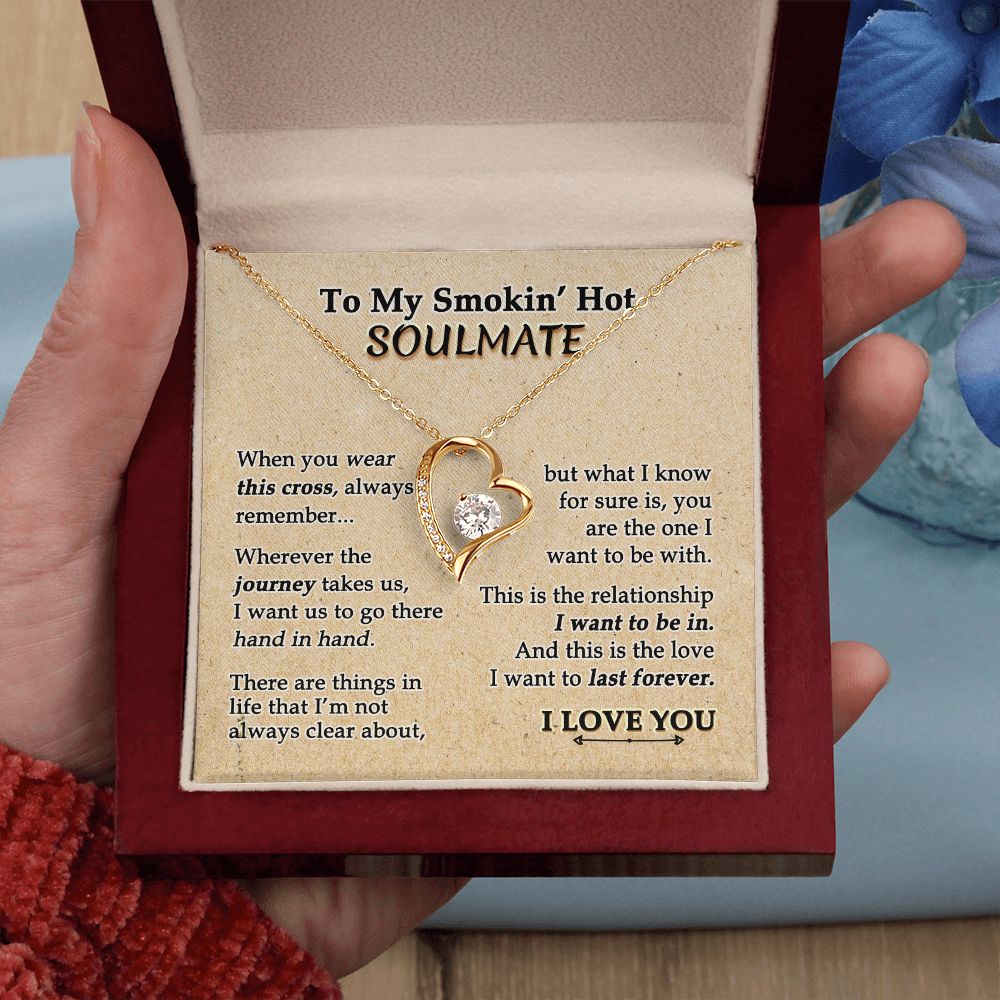 To My Soulmate Necklace for Women Birthday Valentines Day Jewelry Gifts For My Wife with Message Card Box Personalized Gift Present Pendant for Future Wife Soulmate Girlfriend Love 9 Forever Love Necklace