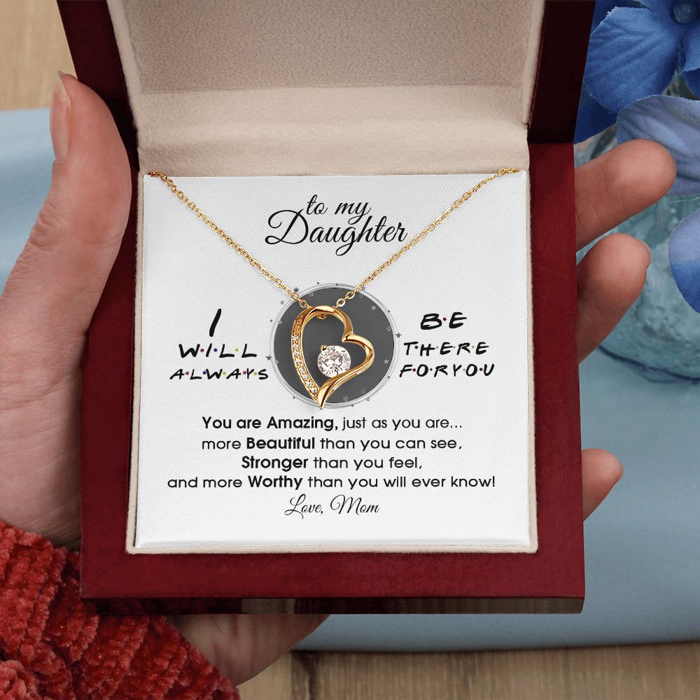 Mother Daughter Gift Ideas, To My Daughter Gift Necklace from Mom, Jewelry Pendant Present for Daughter, Birthday Christmas Gift Graduation Gifts for Daughters, Mother and Daughter Necklace 33 Forever Love Necklace