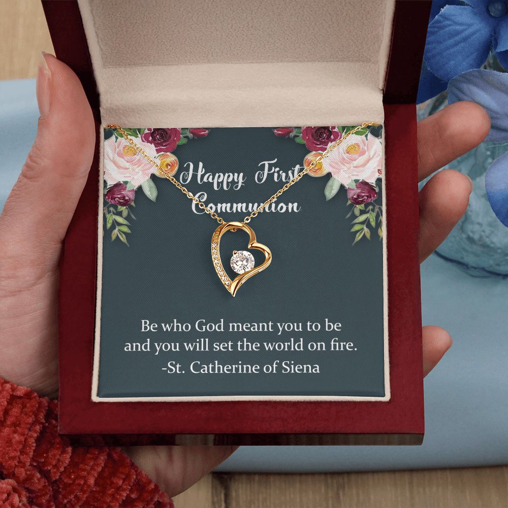 First Communion Necklace, First Communion Gift, First Holy Communion, 1st Communion, Gifts For Girl First Communion Congrats Graduation Pendants Gift For Daughter, Granddaughter, Niece Forever Love Necklace