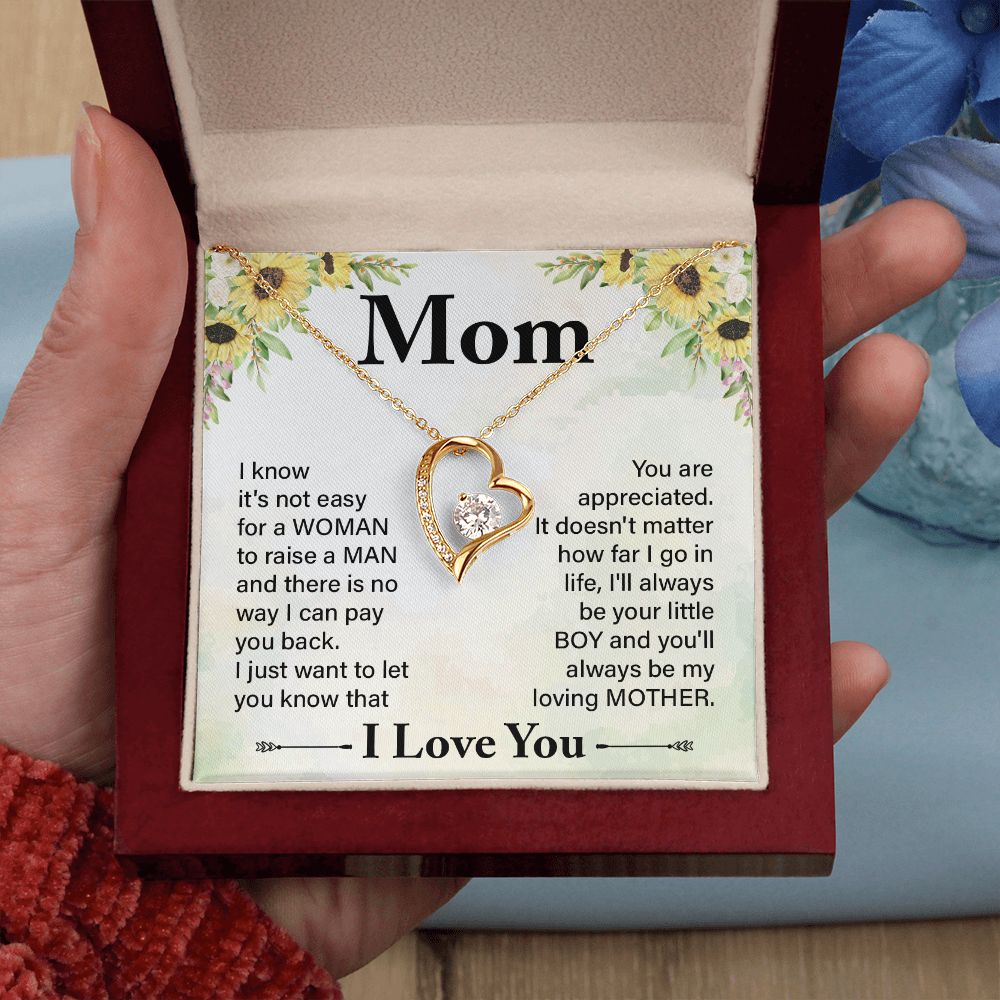 To My Mom Necklace, Gift For Mom, Mother's Day Gift from Daughter, Mom Jewelry Gift for Mothers Day, Birthday Gift for Mother, Moms Gift from Daughter Son, Necklace for Mom Mother 20 Forever Love Necklace