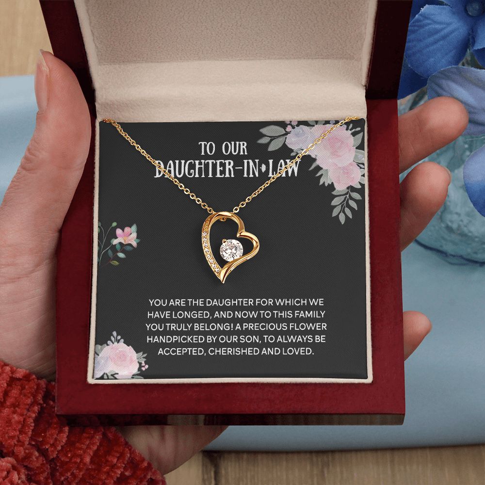 To Our Daughter-in-law Necklace from Mother-in-law Daughter-in-law Birthday Gift Forever Love Necklace