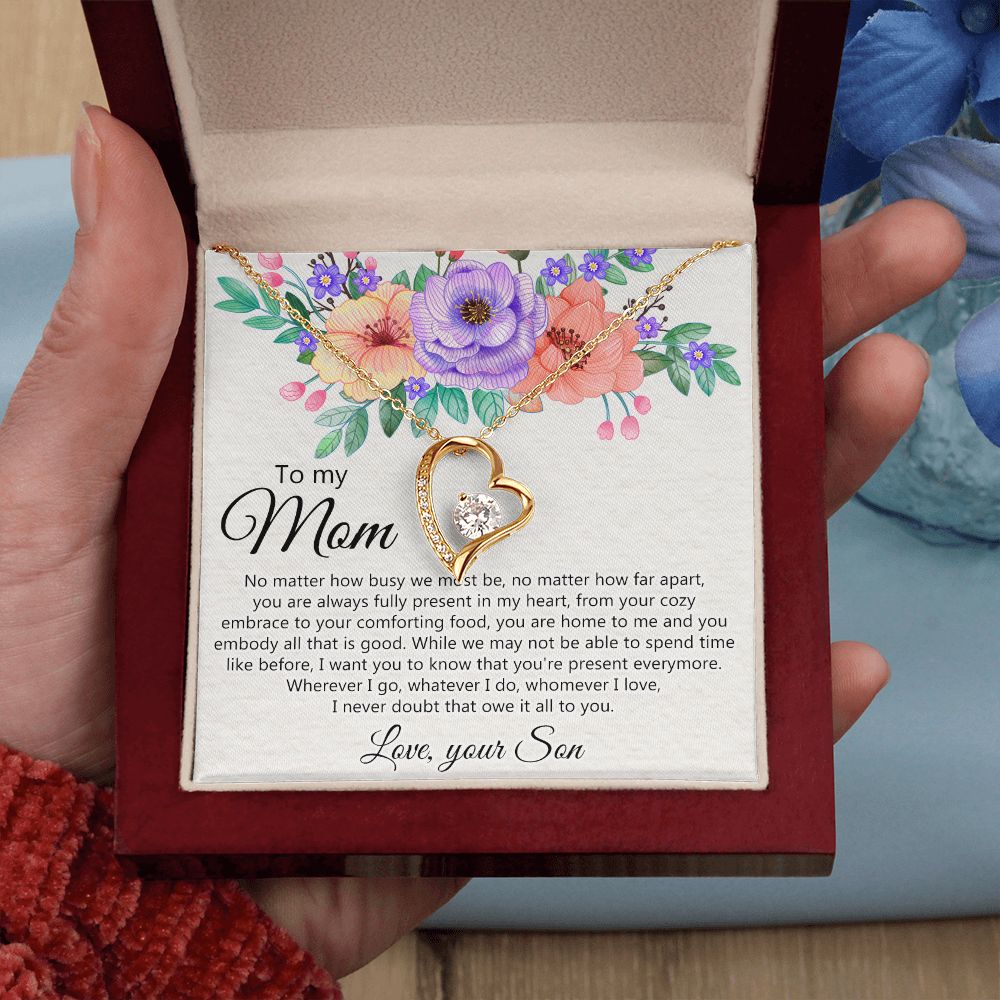 To my Mom Love Your Son Necklace, Meaningful Gift for Mom Necklace Jewelry for Women, Gift for Mom from Son, Son to Mom Jewelry Box, Mom Gift on Mother's Day Birthday Holiday Present Forever Love Necklace