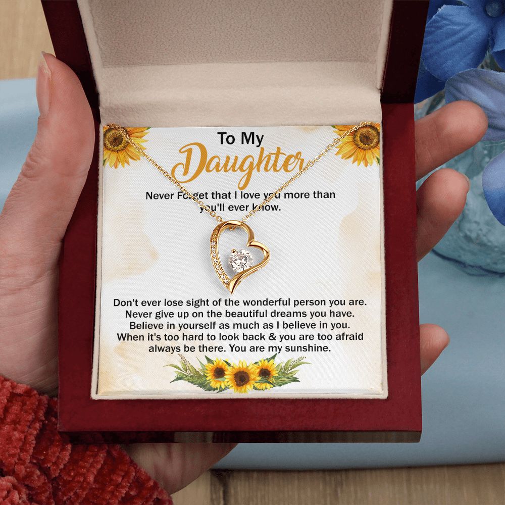 Jewelry Pendant Present for Daughter, To My Daughter Gift Necklace from Mom, Mother Daughter Gift Ideas, Birthday Christmas Gift Graduation Gifts for Daughters, Mother and Daughter Necklace 11 Forever Love Necklace