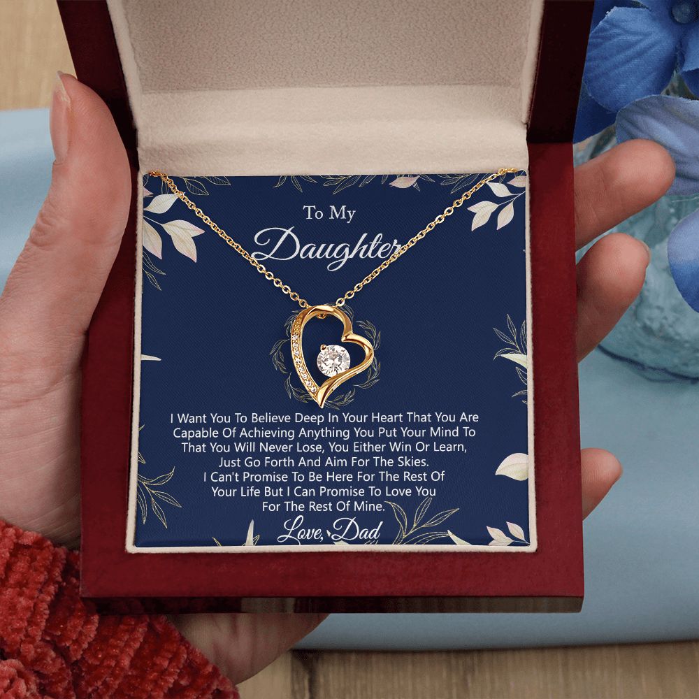 Gift For Daughter from Dad Daughter Father Necklace for Daughter Gift from Dad To My Daughter Necklace Daughters Birthday Christmas Jewelry Birthday Gifts for Women Girls Forever Love Necklace