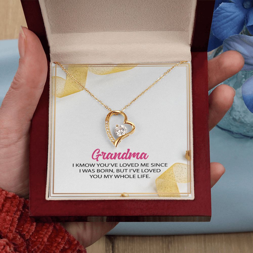 To My Grandma Necklace, Gift for Grandmother Necklace, Mothers Day Gift For Grandma Nana, Grandma Jewelry From Grandchildren GrandKids , Jewelry Box Gift For Grandma Grandmother12 Forever Love Necklace