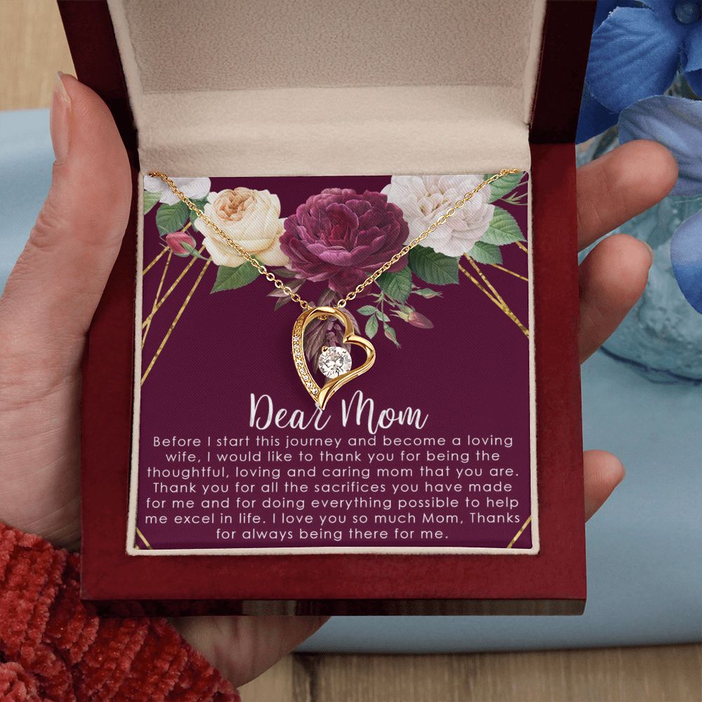 To My Mom Necklace, Gift For Mom, Mother's Day Gift from Daughter, Mom Jewelry Gift for Mothers Day, Birthday Gift for Mother, Moms Gift from Daughter Son, Necklace for Mom Mother2 Forever Love Necklace