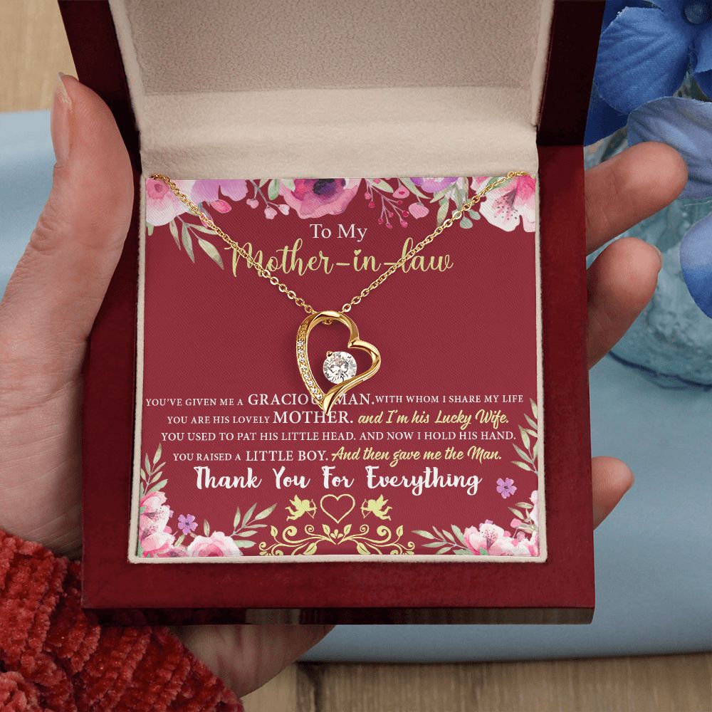 Mother in Law Necklace, Jewelry for Women, Future Mother in Law Gifts from Daughter in Law, Mother of Bride Gifts For Mother in Law, Birthday Gifts For Mother In Law From Daughter In Law7 Forever Love Necklace