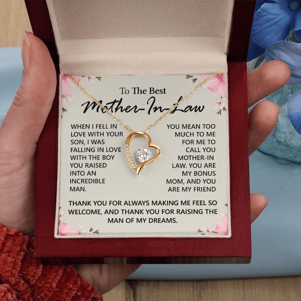 Mother in Law Necklace, Jewelry for Women, Future Mother in Law Gifts from Daughter in Law, Mother of Bride Gifts For Mother in Law, Birthday Gifts For Mother In Law From Daughter In Law12 Forever Love Necklace