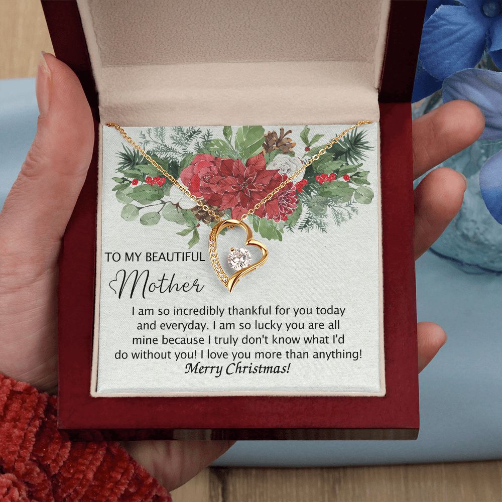 To My Mother Necklace from Daughter Pendant for Mom Christmas Pendant Inspirational Gift from Son to Mom Personalized Necklace Gift for Mother Fiance Christmas Present from Child 301 Forever Love Necklace