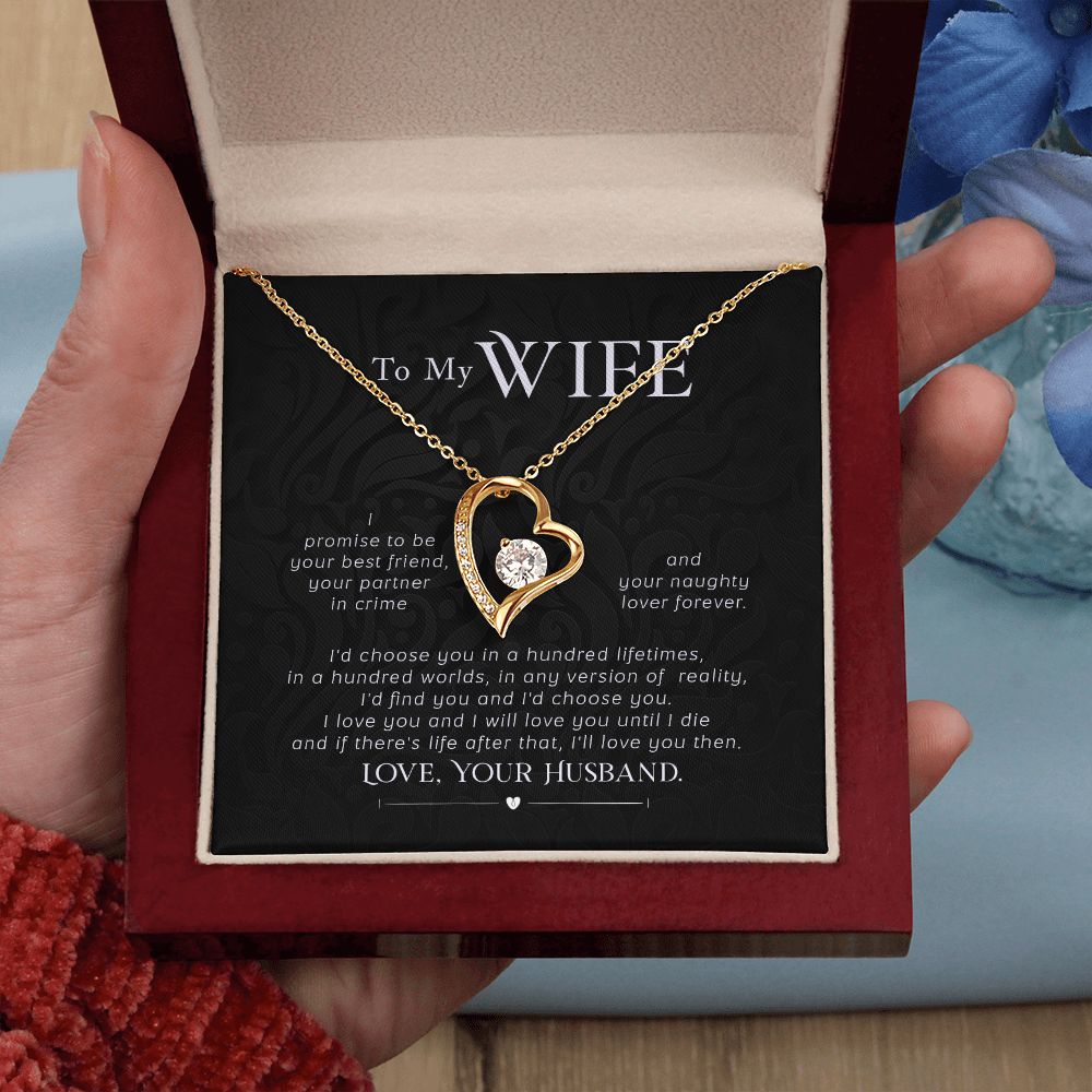 To My Wife Necklace Pendant Gift From Husband I'll Love You Then With Message Card and Gift Box. Valentine's Day Gift For Wife Future Wife Forever Love Necklace
