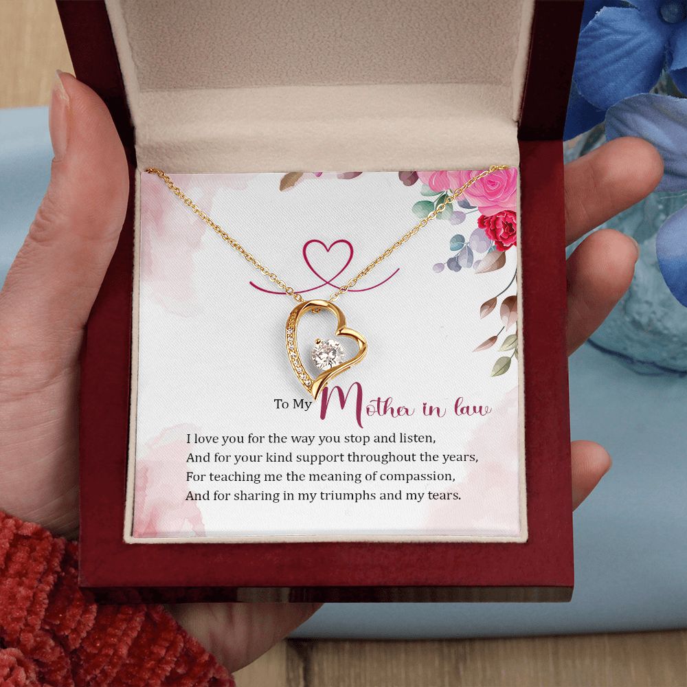 Mother in Law Necklace, Jewelry for Women, Future Mother in Law Gifts from Daughter in Law, Mother of Bride Gifts For Mother in Law, Birthday Gifts For Mother In Law From Daughter In Law17 Forever Love Necklace