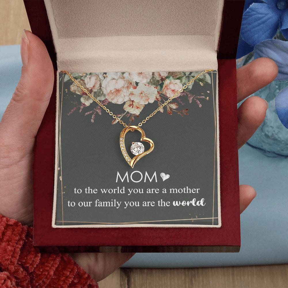Mom Necklace Gifts for Mom from Daughter to Mom Gifts for Mothers Day from Daughter, To My Mom Necklace from Daughter to Mom Birthday Gifts Necklace with Message Card and Gift Box4 Forever Love Necklace