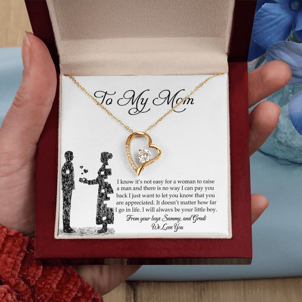 To My Mom Necklace, Gift For Mom, Mother's Day Gift from Son, Mom Jewelry Gift for Mothers Day, Birthday Gift for Mother, Moms Gift from Daughter Son, Necklace for Mom Mother Forever Love Necklace