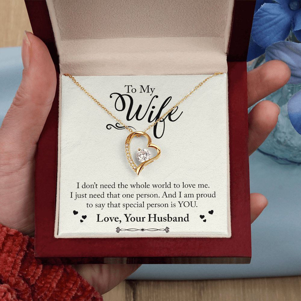To My Wife Necklace from Husband, Personalized Necklace for Women, Luxury Necklace for Wife from Man Men, Wedding Anniversary Present For Wife, Beautiful Wife Jewelry Christmas Birthday Gift For Wife24 Forever Love Necklace