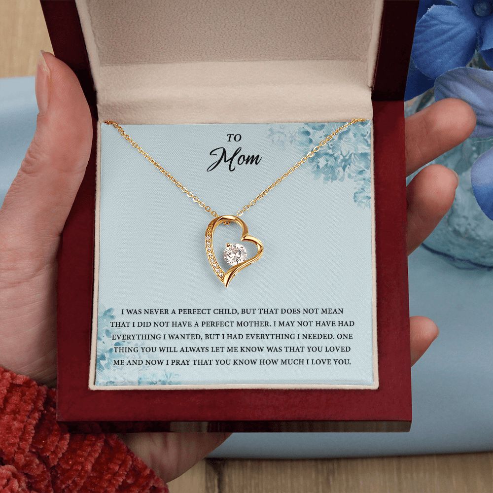Mom Necklace Gifts for Mom from Daughter to Mom Gifts for Mothers Day from Daughter, To My Mom Necklace from Daughter to Mom Birthday Gifts Necklace with Message Card and Gift Box2227 Forever Love Necklace