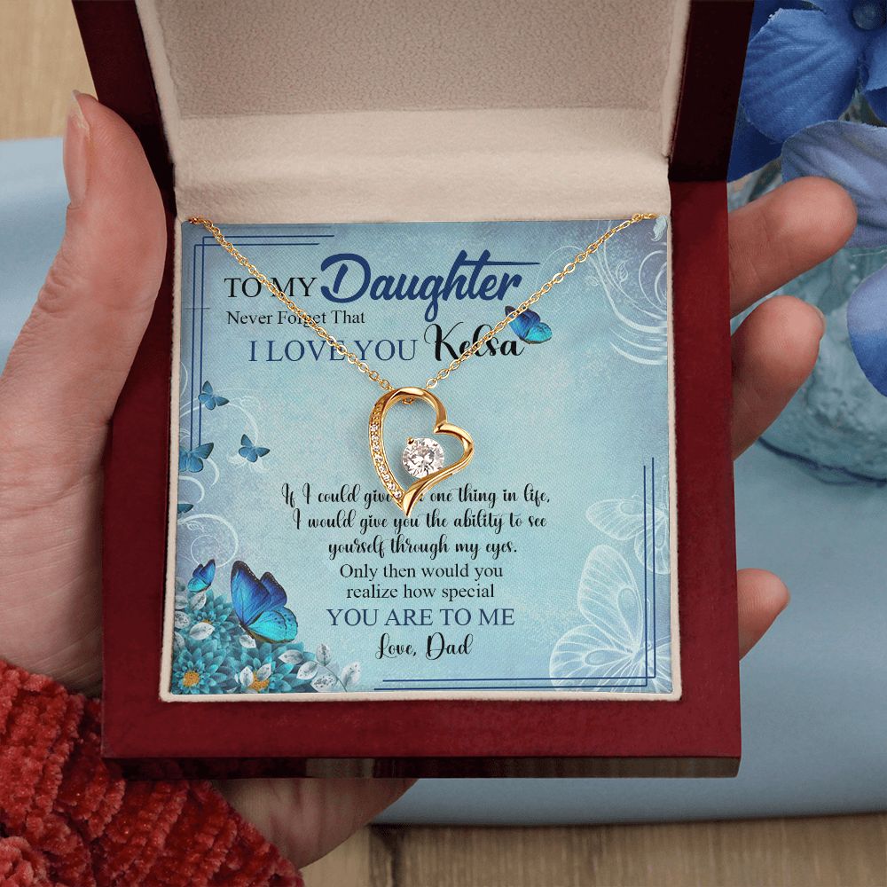 Mother Daughter Gift Ideas, To My Daughter Gift Necklace from Mom, Jewelry Pendant Present for Daughter, Birthday Christmas Gift Graduation Gifts for Daughters, Mother and Daughter Necklace 21 Forever Love Necklace