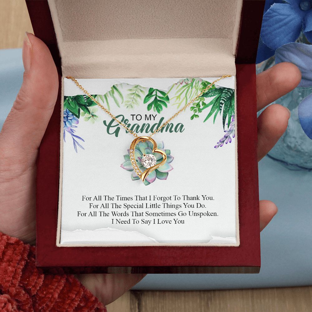 To My Grandma Necklace, Gift for Grandmother Necklace, Mothers Day Gift For Grandma Nana, Grandma Jewelry From Grandchildren GrandKids , Jewelry Box Gift For Grandma Grandmother19 Forever Love Necklace
