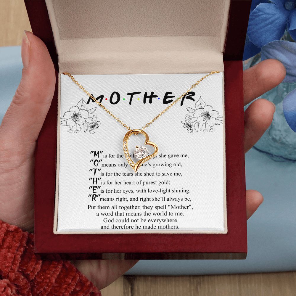 Mom Necklace Gifts for Mom from Daughter to Mom Gifts for Mothers Day from Daughter, To My Mom Necklace from Daughter to Mom Birthday Gifts Necklace with Message Card and Gift Box2224 Forever Love Necklace
