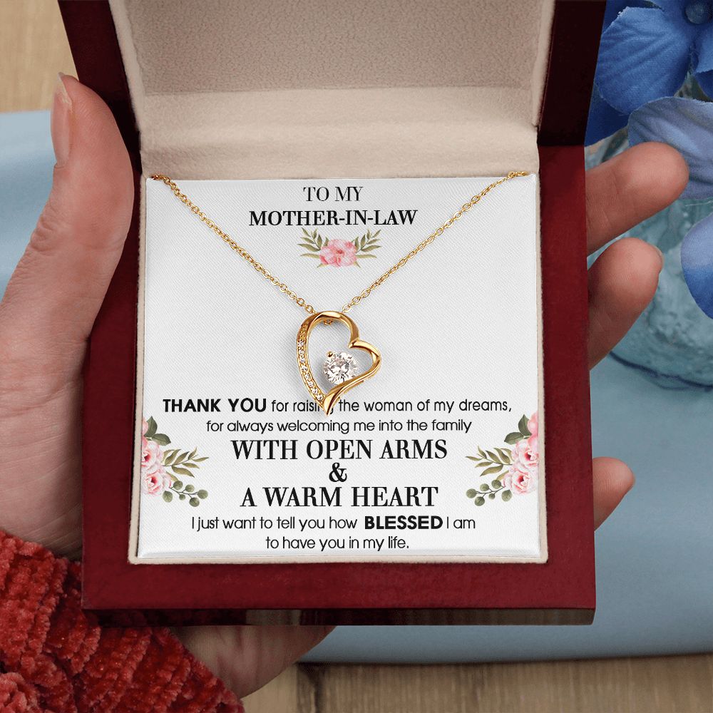 To My Mother-In-Law From Son-In-Law Thank You For Raising Forever Love Necklace