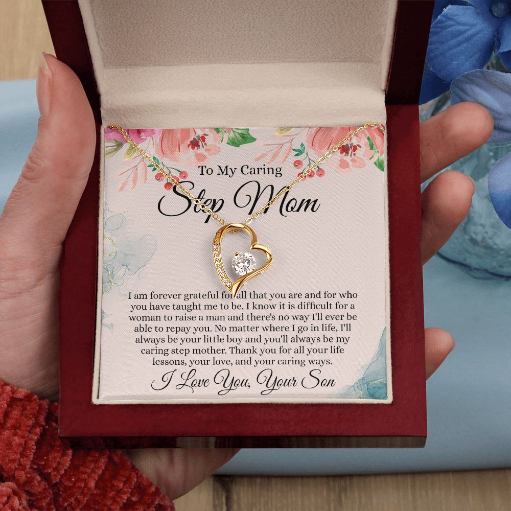To My Step Mom Gift, Step Mom Necklace, Step Mom Gift From Son, Step Mom Mother's Day Gift From Step Son, Step Mom Birthday Gift, Step Mom Gift Necklace from Step Son Forever Love Necklace