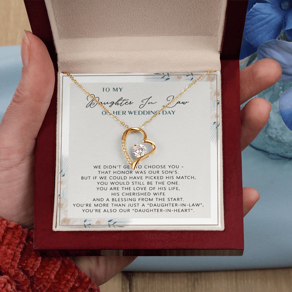 Wedding Gift From mother On Wedding Day To My Daughter-in-law Wedding Day Forever Love Necklace