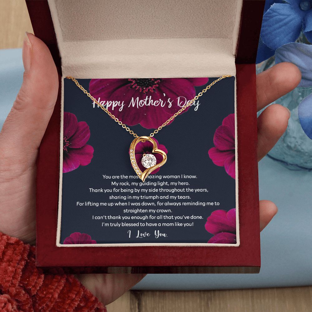 Mom Necklace Gifts for Mom from Daughter to Mom Gifts for Mothers Day from Daughter, To My Mom Necklace from Daughter to Mom Birthday Gifts Necklace with Message Card and Gift Box2235 Forever Love Necklace
