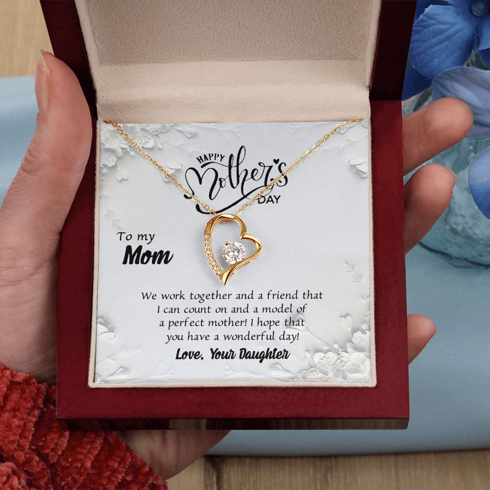 Mom Necklace Gifts for Mom from Daughter to Mom Gifts for Mothers Day from Daughter, To My Mom Necklace from Daughter to Mom Birthday Gifts Necklace with Message Card and Gift Box6 Forever Love Necklace