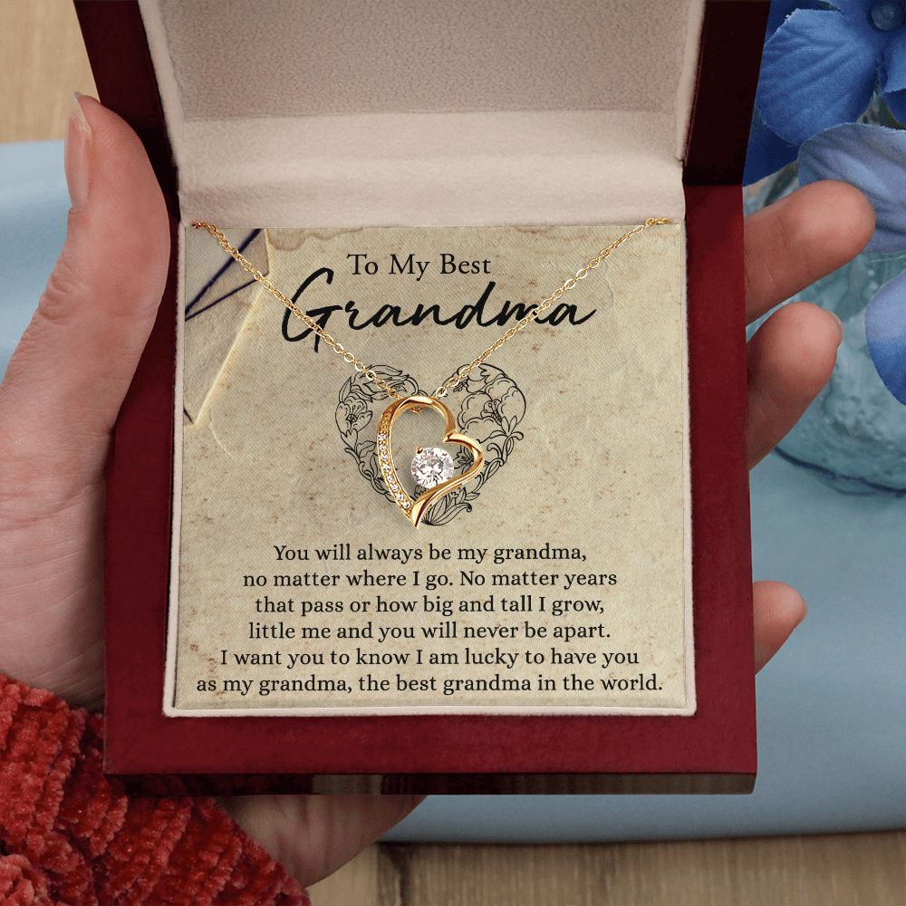 To My Grandma Necklace, Gift for Grandmother Necklace, Mothers Day Gift For Grandma Nana, Grandma Jewelry From Grandchildren GrandKids , Jewelry Box Gift For Grandma Grandmother6 Forever Love Necklace