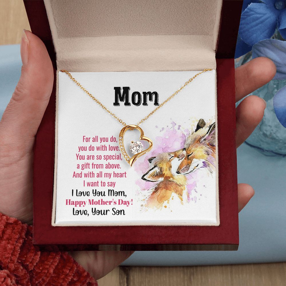 Mom Necklace Gifts for Mom from Daughter to Mom Gifts for Mothers Day from Daughter, To My Mom Necklace from Daughter to Mom Birthday Gifts Necklace with Message Card and Gift Box2241 Forever Love Necklace