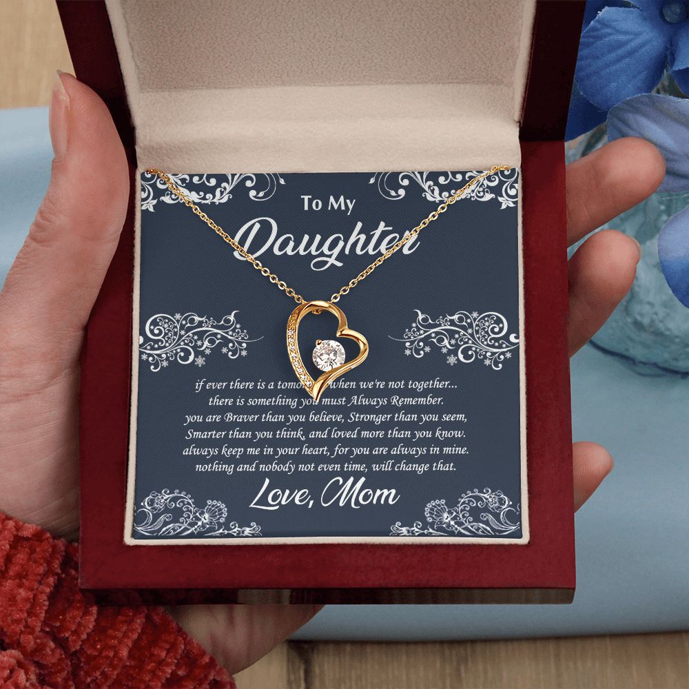 Jewelry Pendant Present for Daughter, To My Daughter Gift Necklace from Mom, Mother Daughter Gift Ideas, Birthday Christmas Gift Graduation Gifts for Daughters, Mother and Daughter Necklace 19 Forever Love Necklace