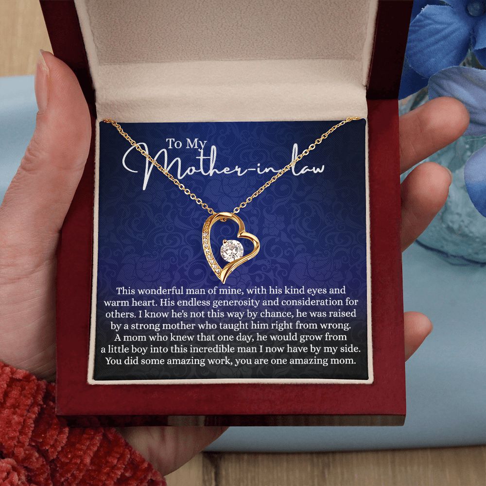 To My Mother in Law Necklace, Mother in Law Gift, Gift for Mother in Law Necklace Jewelry Gift to My Mother-in-law on Wedding Day Mother's day gift for Mother in Law Birthday gift Forever Love Necklace