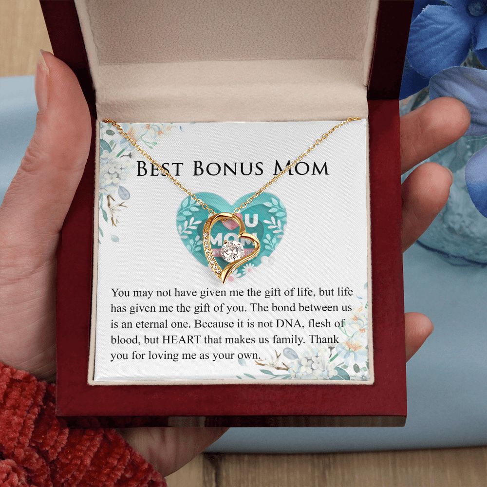 Mother Daughter Necklace as Daughter Gift from Mom, Mom Necklace as Christmas Gift for Mom from Son, Birthday Gift for Mother in Law Necklace, Bonus Mom Gifts for Step Mom Necklace Forever Love Necklace