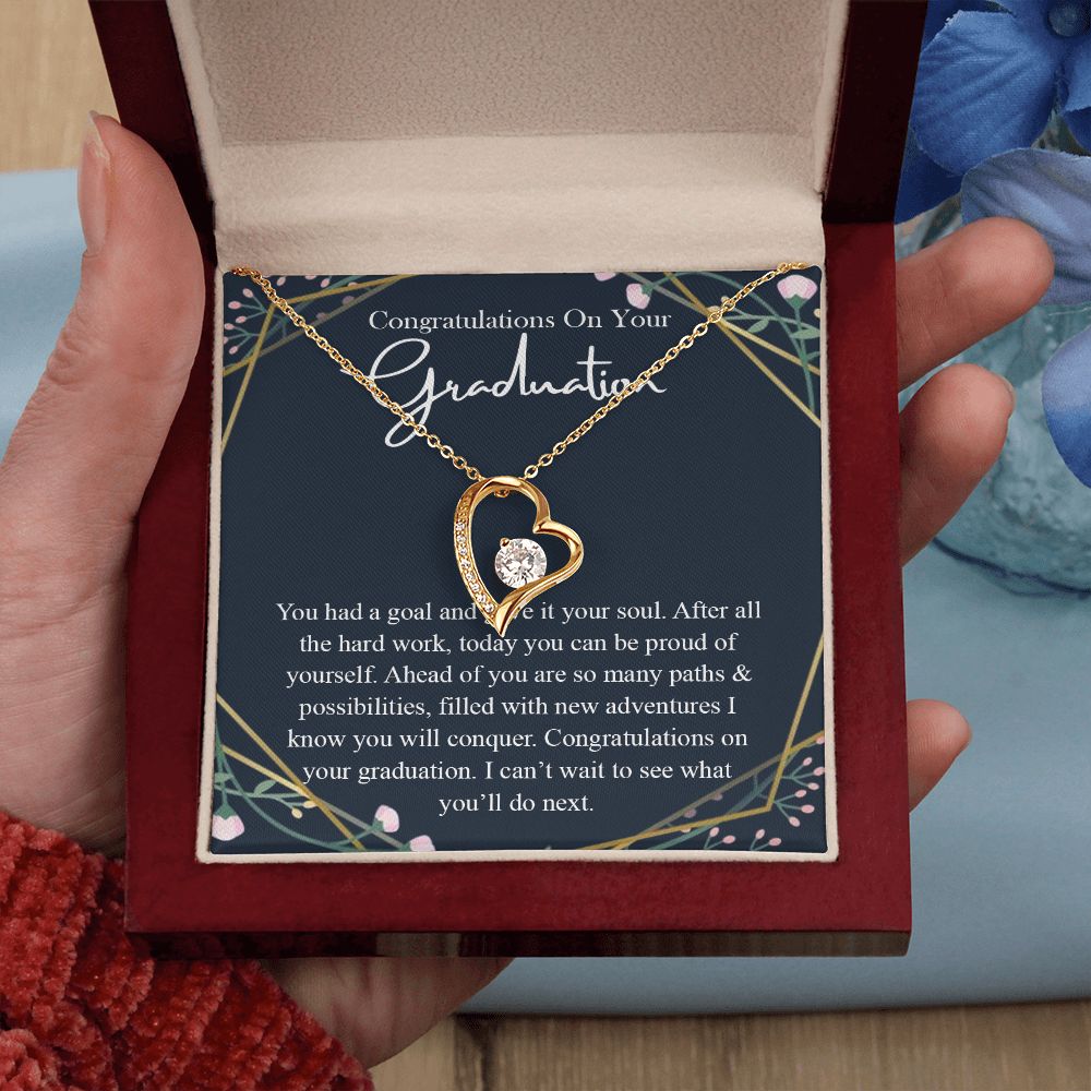 Graduation Gift For Her Necklace High School Graduation Gift, Congrats Graduation Pendants Gift For Daughter, Granddaughter, Niece, Sister Forever Love Necklace