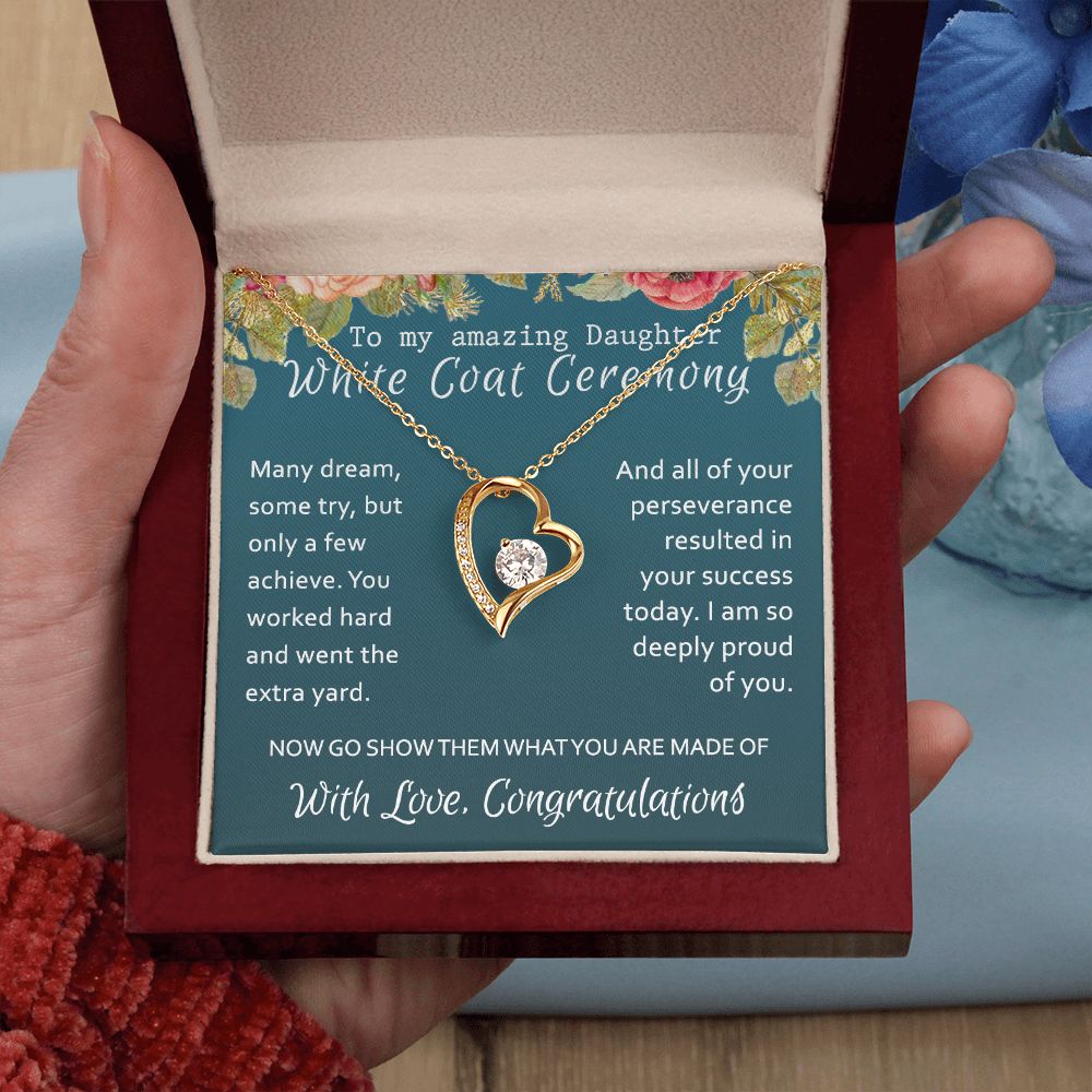 White Coat Ceremony Gift Necklace Medical School Graduation Student Ceremony New Doctor Graduation Gift For Doctor Residency Gifts Necklace For Girl, Pendant For for Her Daughter Sister Forever Love Necklace