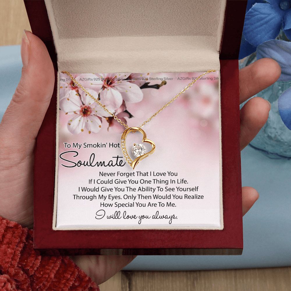 To My Smokin Hot Soulmate Necklace, Birthday Necklace For Wife, Anniversary Gift 2 Forever Love Necklace