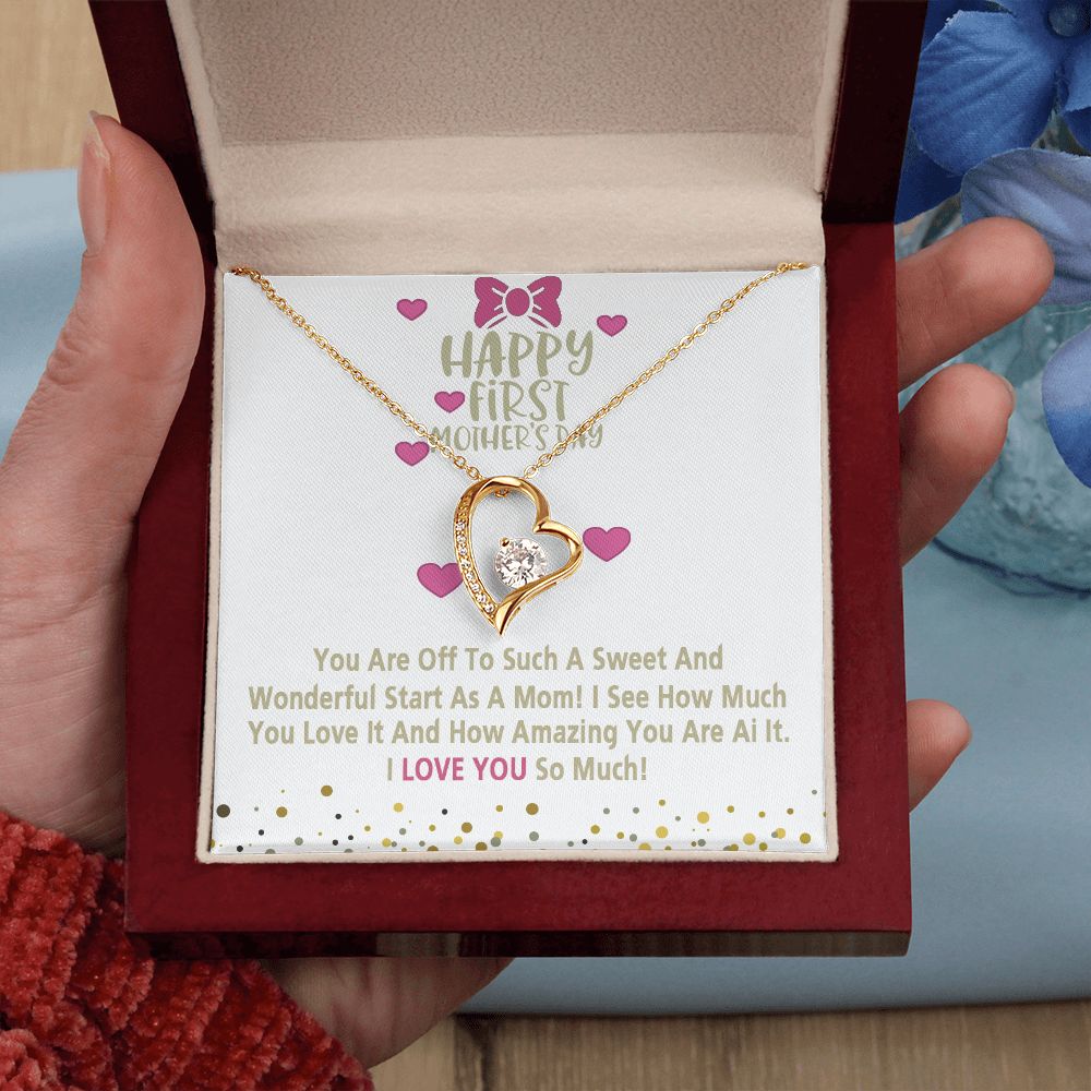 Mom Necklace Gifts for Mom from Daughter to Mom Gifts for Mothers Day from Daughter, To My Mom Necklace from Daughter to Mom Birthday Gifts Necklace with Message Card and Gift Box15 Forever Love Necklace