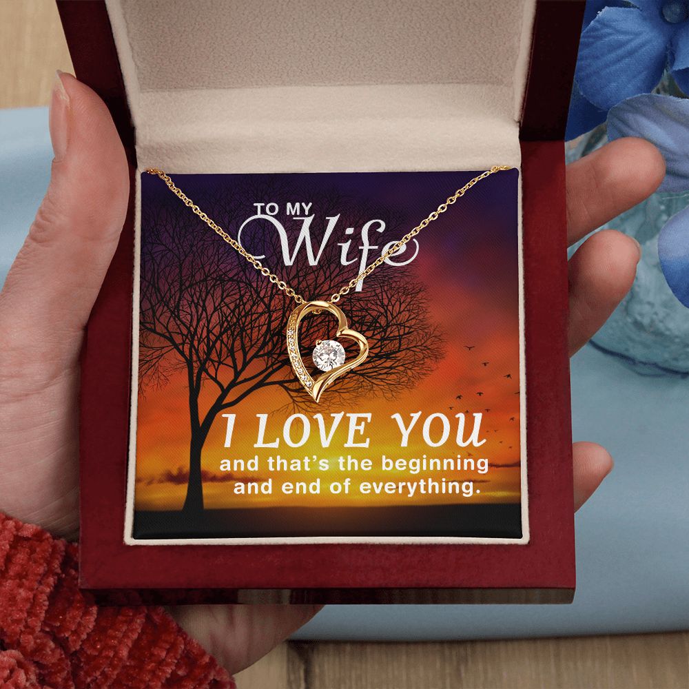Birthday Gifts For Wife, Necklace Gifts For Wife From Husband, To My Wife Jewelry For Women , To My Wife Necklace  from Husband Wedding Anniversary Present For Wife, Beautiful Wife Jewelry Christmas14 Forever Love Necklace