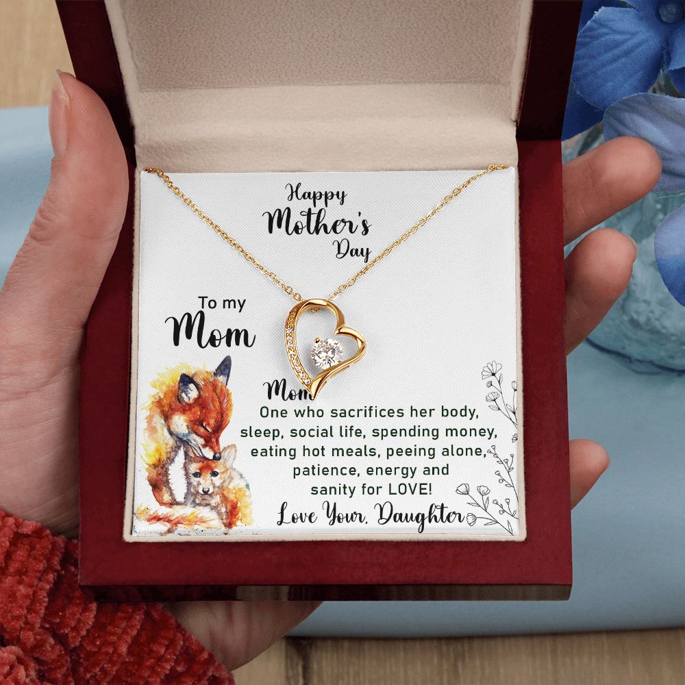Mom Necklace Gifts for Mom from Daughter to Mom Gifts for Mothers Day from Daughter, To My Mom Necklace from Daughter to Mom Birthday Gifts Necklace with Message Card and Gift Box2223 Forever Love Necklace