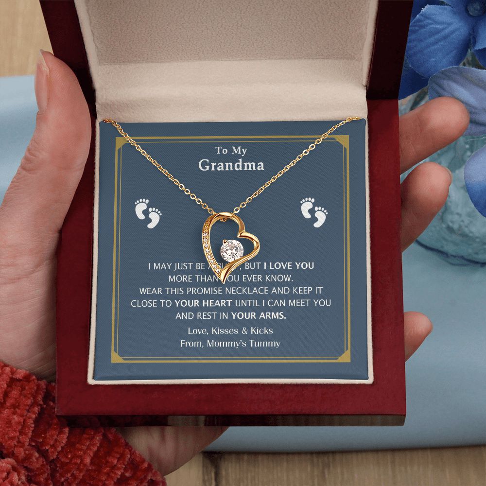 To My Grandma Necklace, Gift for Grandmother Necklace, Mothers Day Gift For Grandma Nana, Grandma Jewelry From Grandchildren GrandKids , Jewelry Box Gift For Grandma Grandmother17 Forever Love Necklace